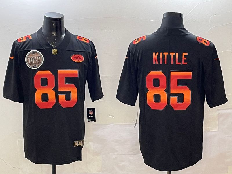 Men San Francisco 49ers #85 Kittle Black Fashion 2025 Nike Limited NFL Jersey style 2